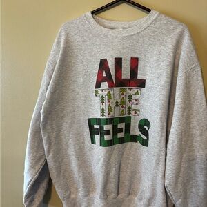 Port and Company Gray Sweatshirt with Festive Design